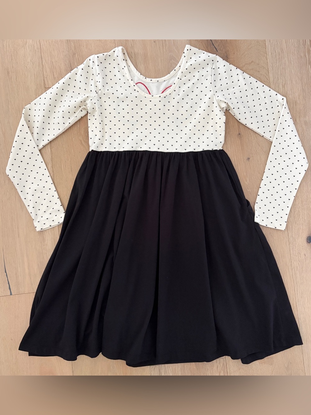 Hanna Andersson Disney Minnie Mouse Dress Girls 12 150 Black White Pocket*O29 - Picture 2 of 3